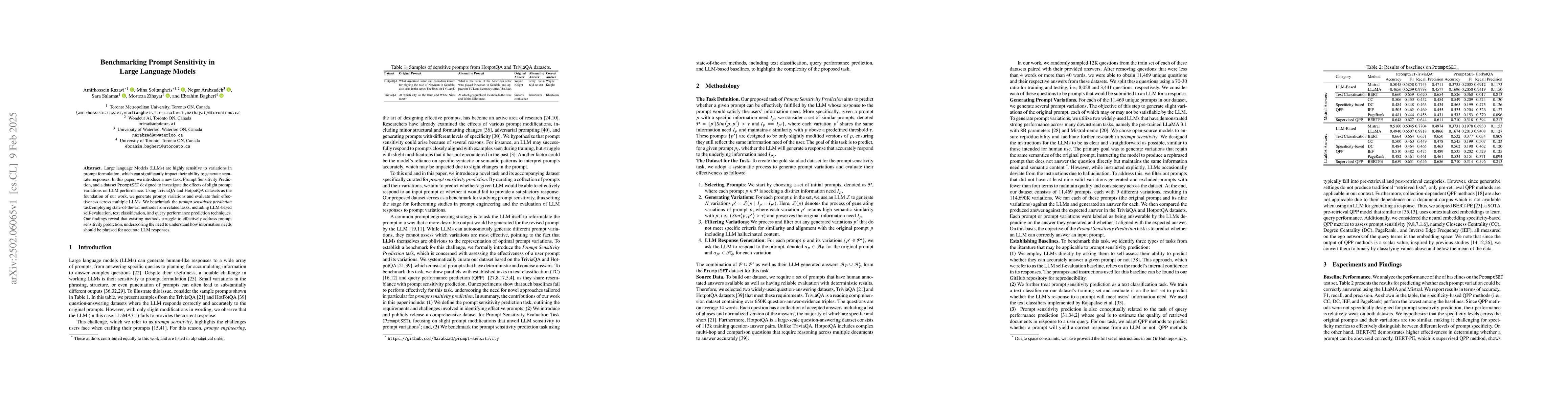 Thumbnail for Benchmarking Prompt Sensitivity in Large Language Models