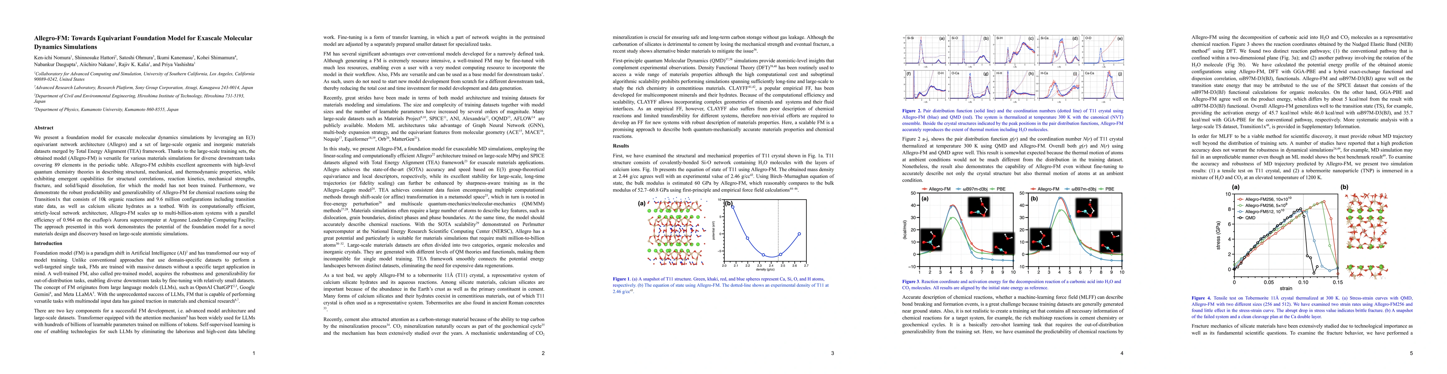 Thumbnail for Allegro-FM: Towards Equivariant Foundation Model for Exascale Molecular
  Dynamics Simulations