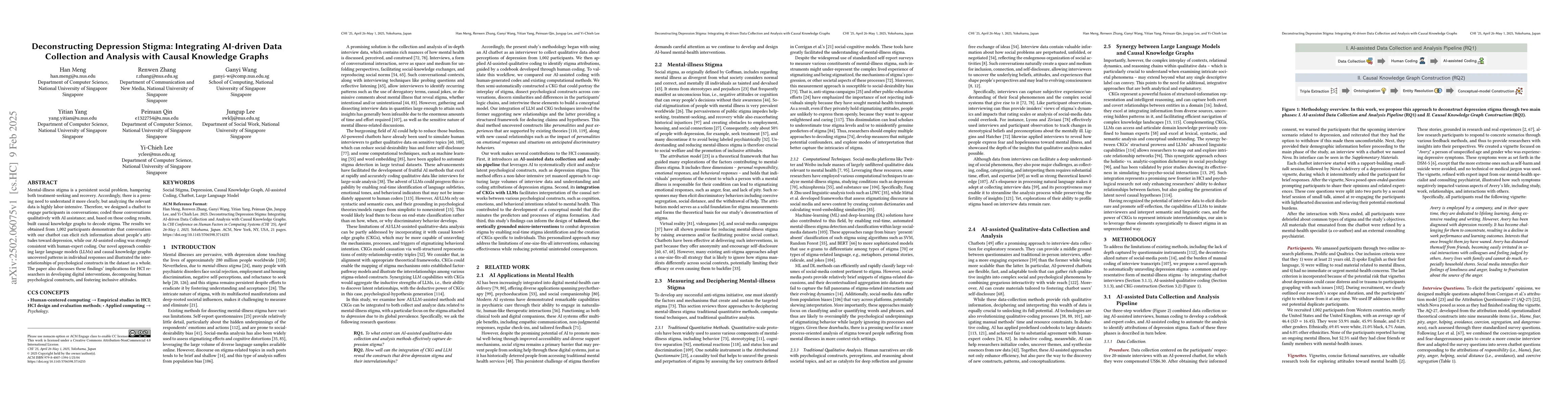 Thumbnail for Deconstructing Depression Stigma: Integrating AI-driven Data Collection
  and Analysis with Causal Knowledge Graphs