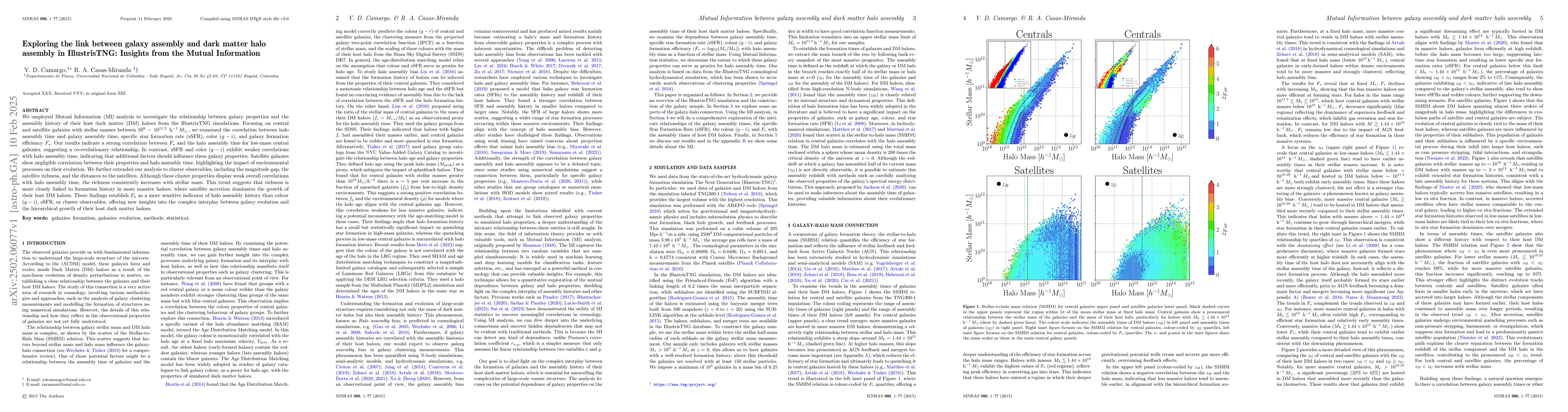 Thumbnail for Exploring the link between galaxy assembly and dark matter halo assembly
  in IllustrisTNG: Insights from the Mutual Information