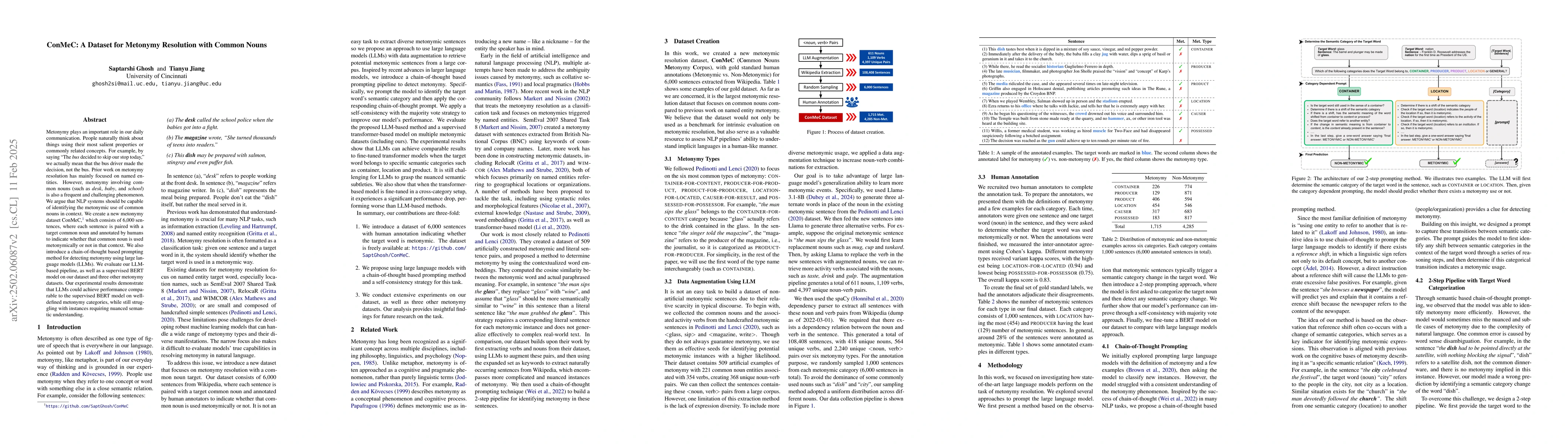 Thumbnail for ConMeC: A Dataset for Metonymy Resolution with Common Nouns