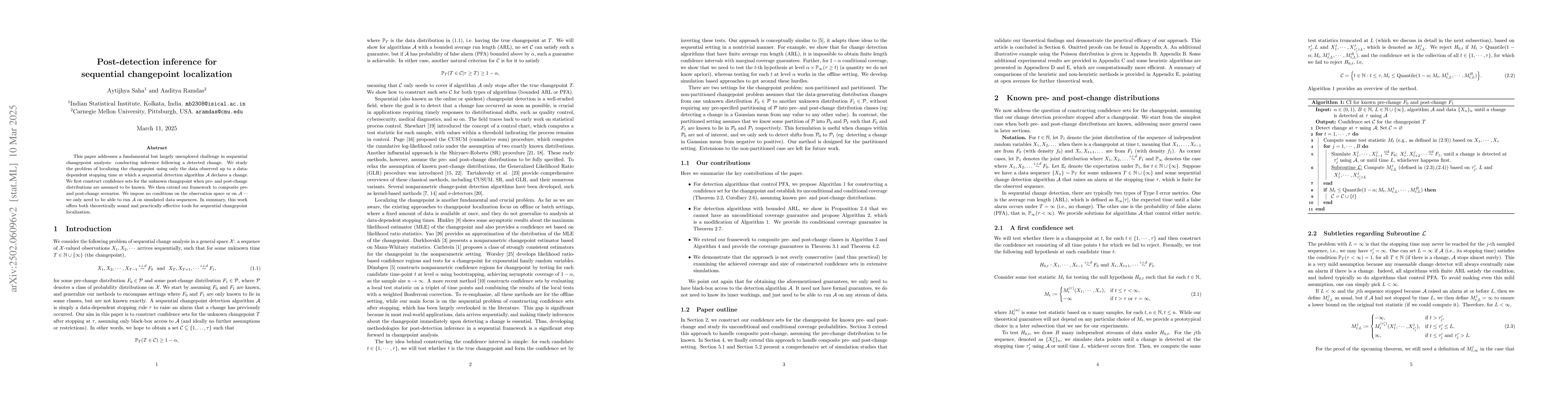 Thumbnail for Post-detection inference for sequential changepoint localization