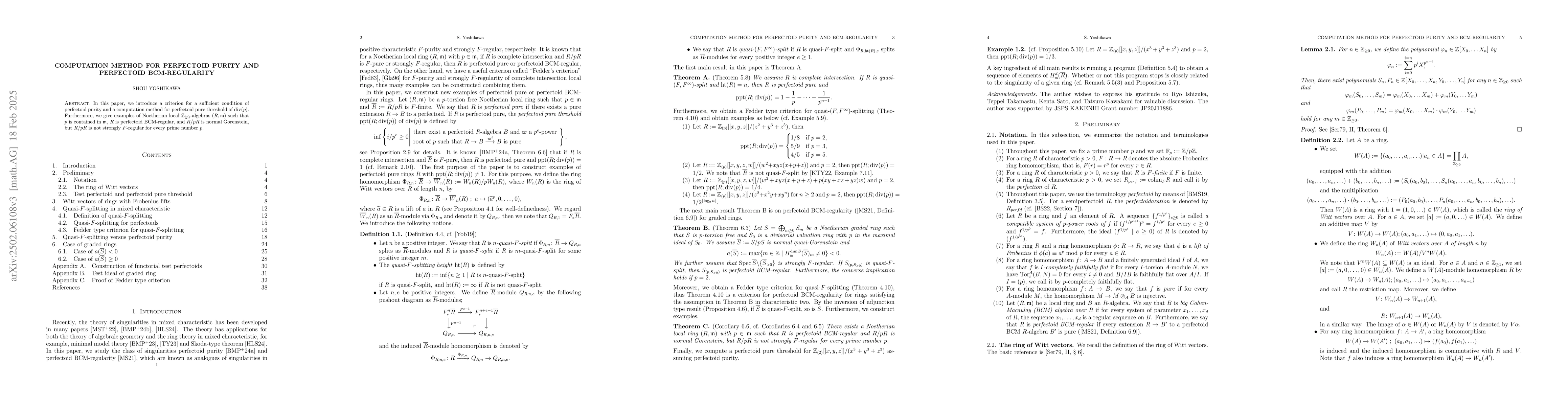 Thumbnail for Computation method for perfectoid purity and perfectoid BCM-regularity
