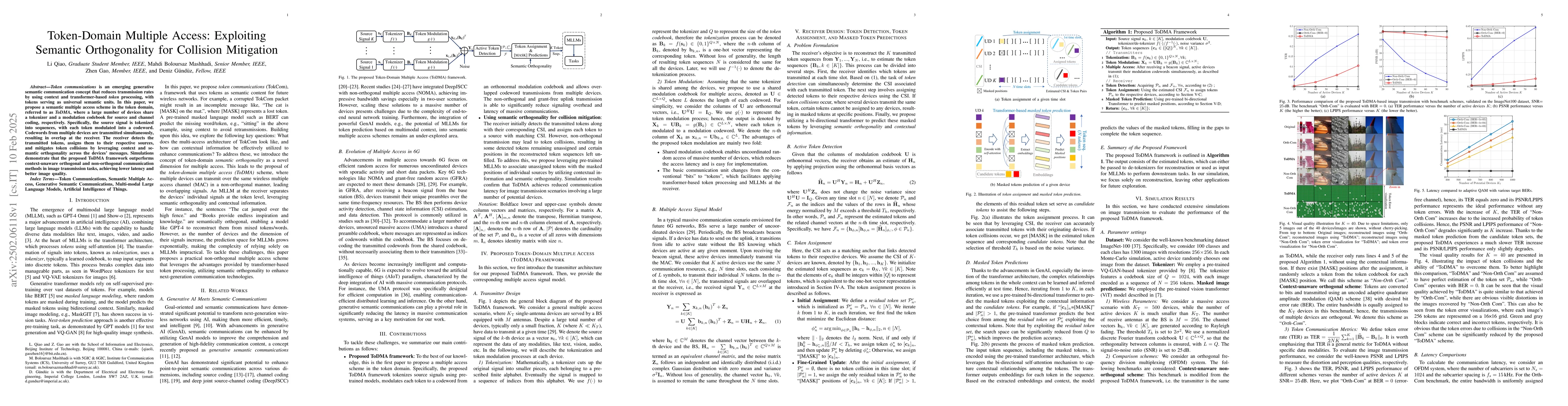 Thumbnail for Token-Domain Multiple Access: Exploiting Semantic Orthogonality for
  Collision Mitigation