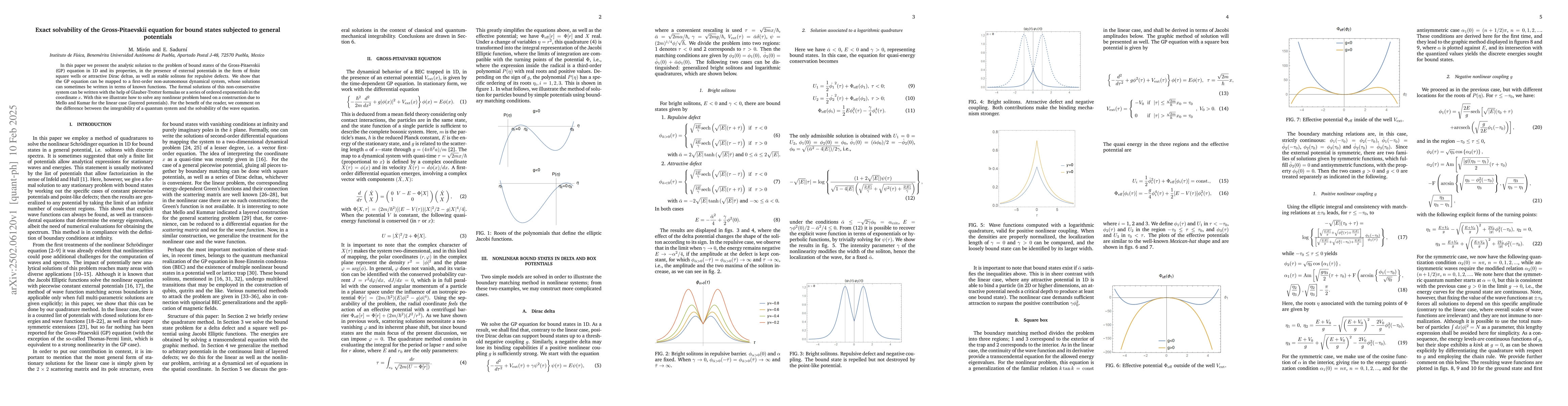 Thumbnail for Exact solvability of the Gross-Pitaevskii equation for bound states
  subjected to general potentials