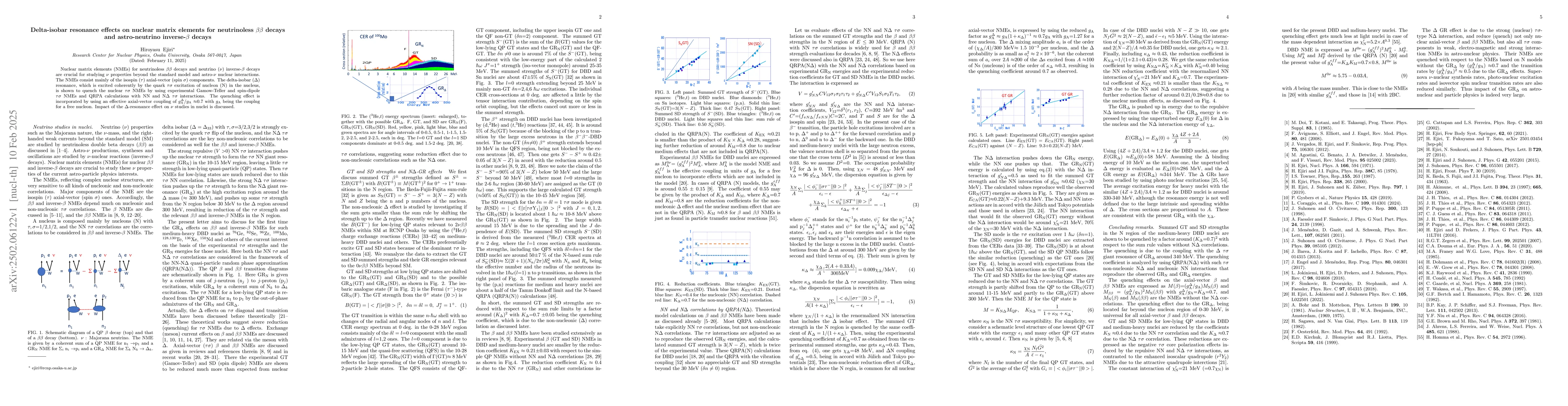 Thumbnail for Delta isobar resonance effects on nuclear matrix elements for double and
  single beta decays