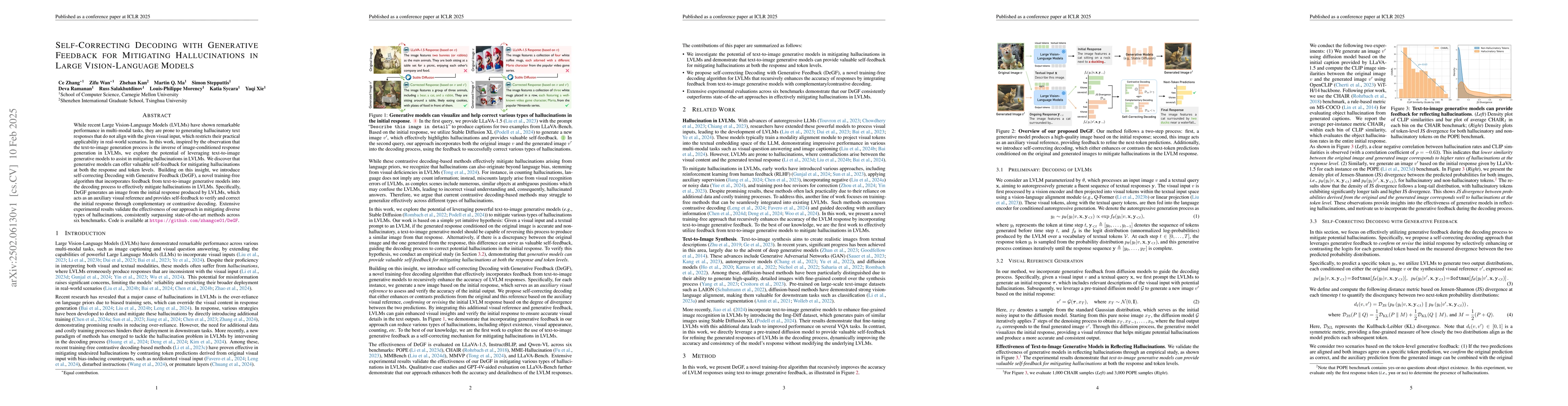 Thumbnail for Self-Correcting Decoding with Generative Feedback for Mitigating
  Hallucinations in Large Vision-Language Models