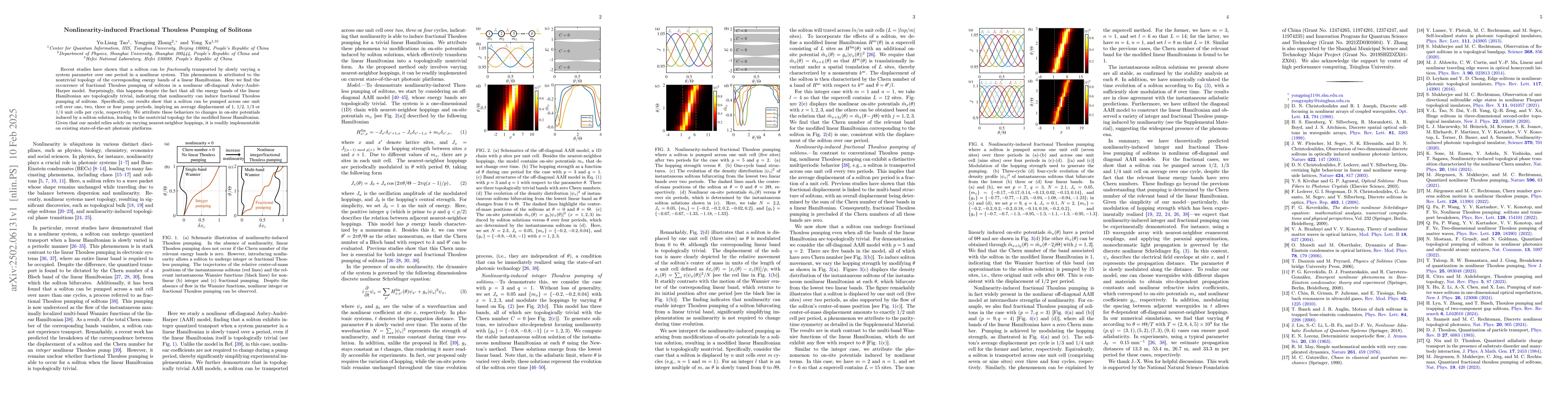 Thumbnail for Nonlinearity-induced Fractional Thouless Pumping of Solitons