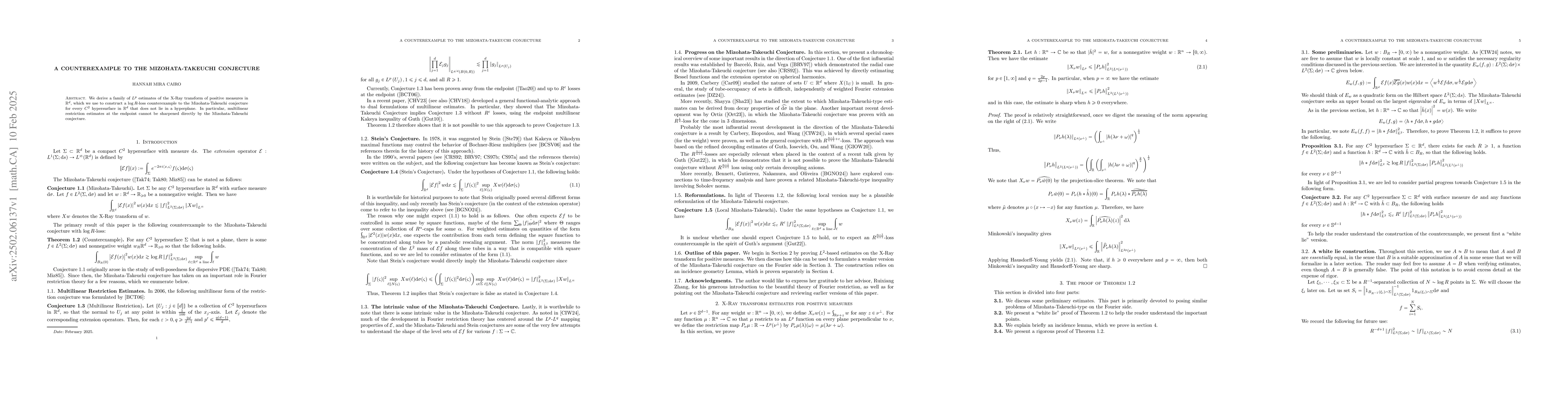 Thumbnail for A Counterexample to the Mizohata-Takeuchi Conjecture