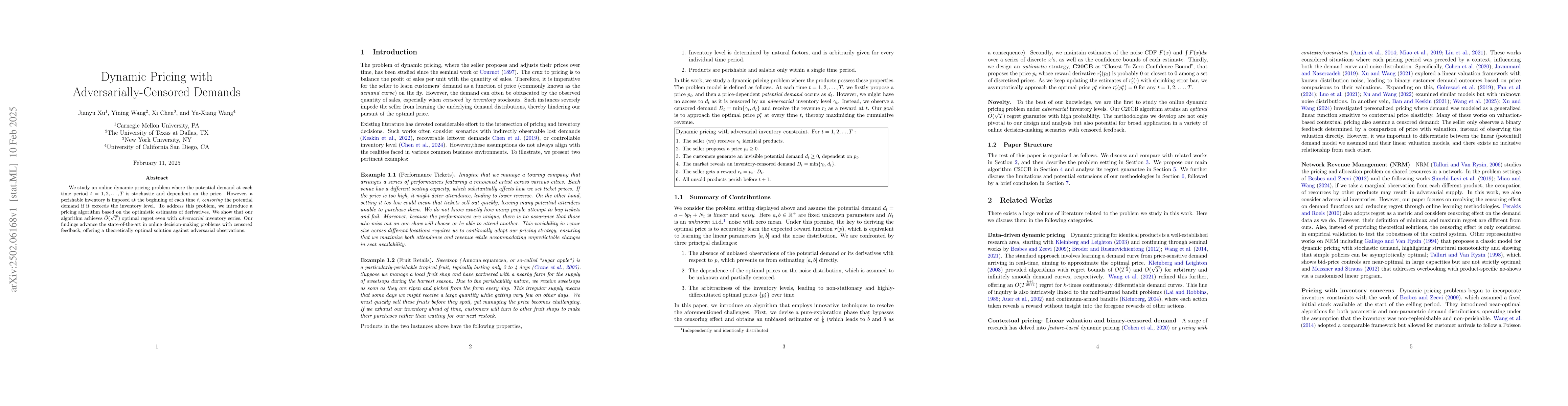 Thumbnail for Dynamic Pricing with Adversarially-Censored Demands