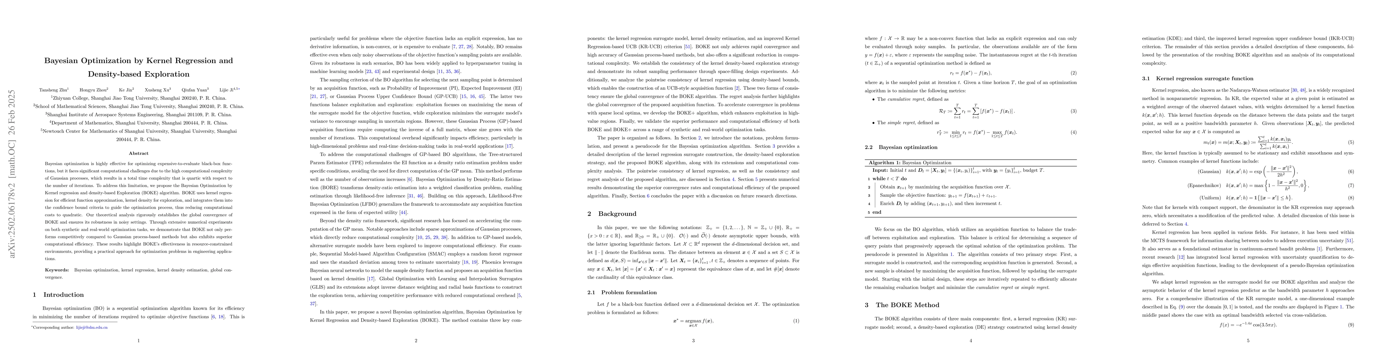 Thumbnail for Bayesian Optimization by Kernel Regression and Density-based Exploration