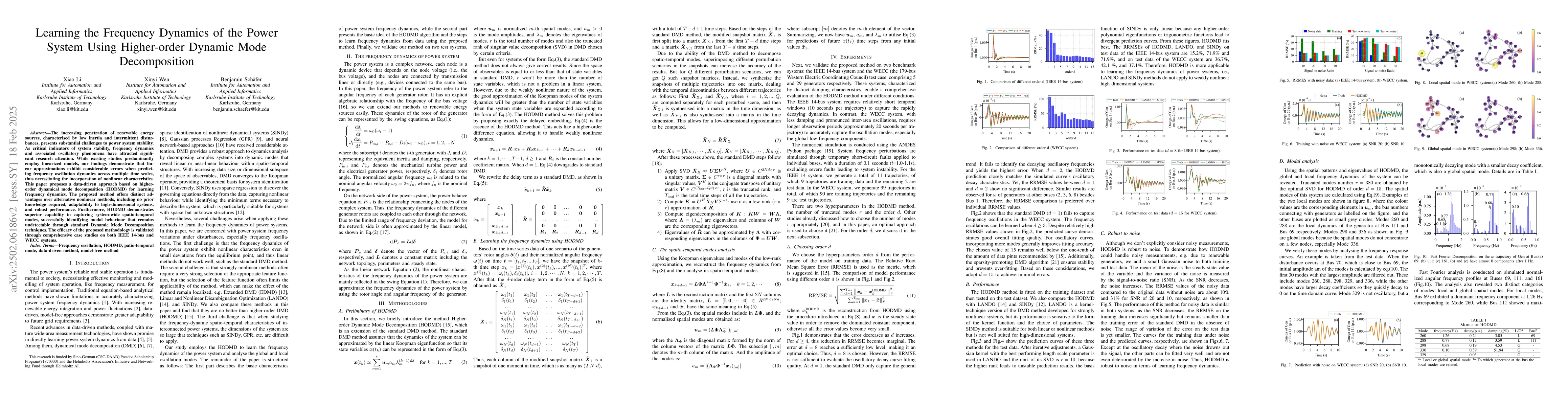 Thumbnail for Learning the Frequency Dynamics of the Power System Using Higher-order
  Dynamic Mode Decomposition