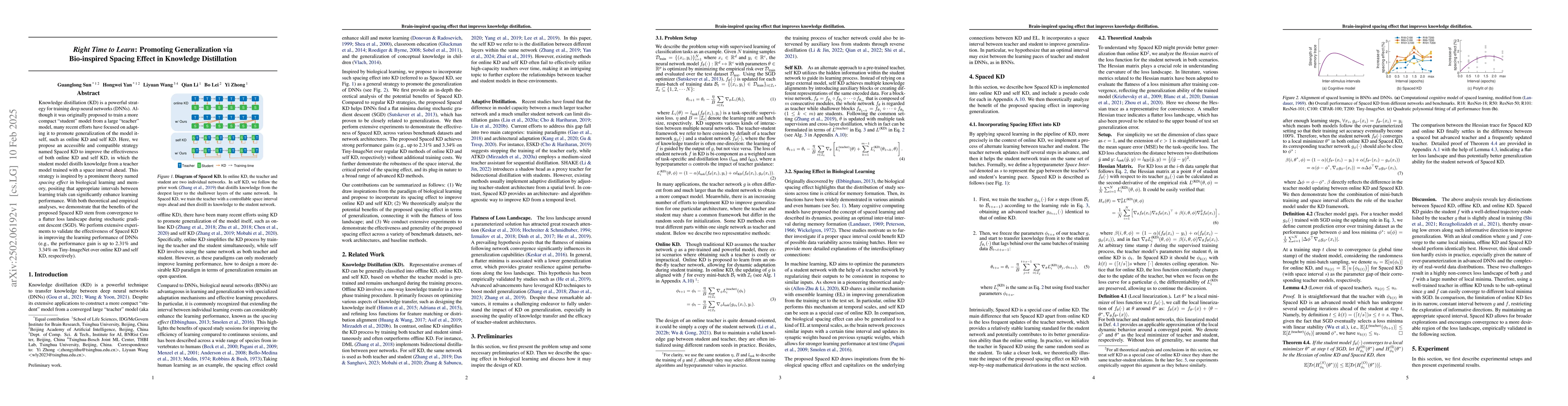 Thumbnail for Right Time to Learn:Promoting Generalization via Bio-inspired Spacing
  Effect in Knowledge Distillation