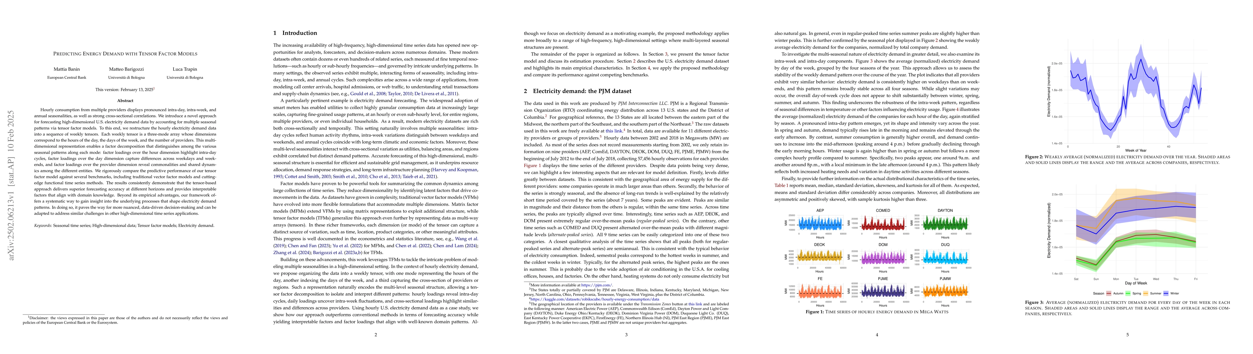 Thumbnail for Predicting Energy Demand with Tensor Factor Models