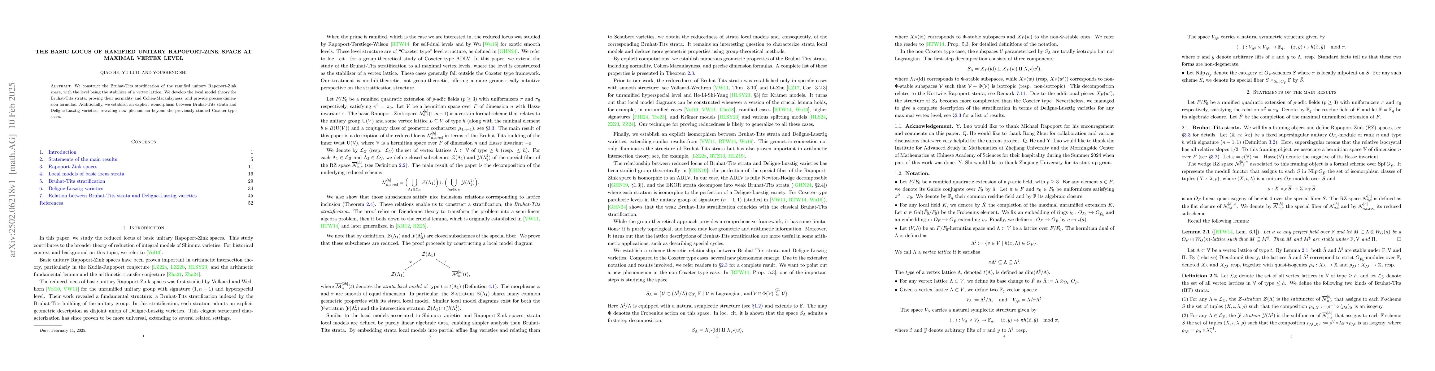 Thumbnail for The basic locus of ramified unitary Rapoport-Zink space at maximal
  vertex level