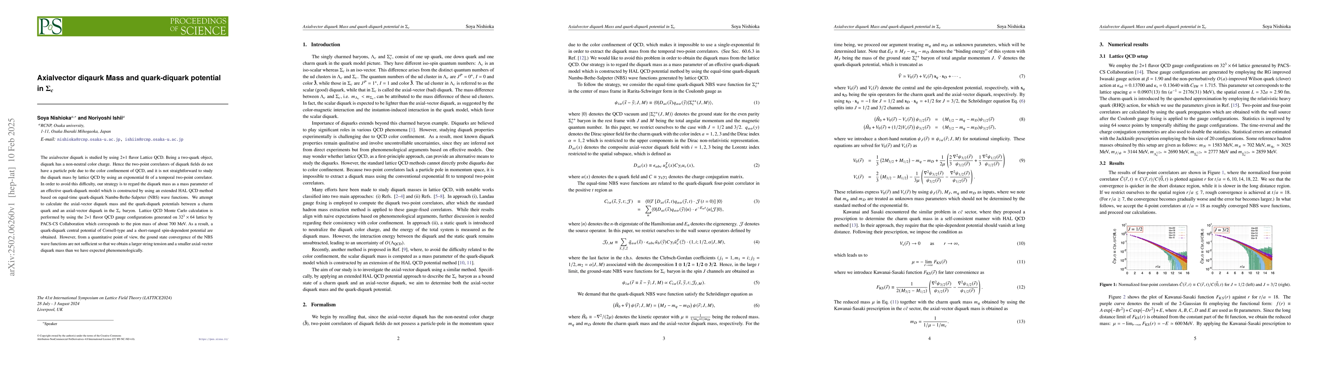 Thumbnail for Axialvector diqaurk Mass and quark-diquark potential in Sigma_c