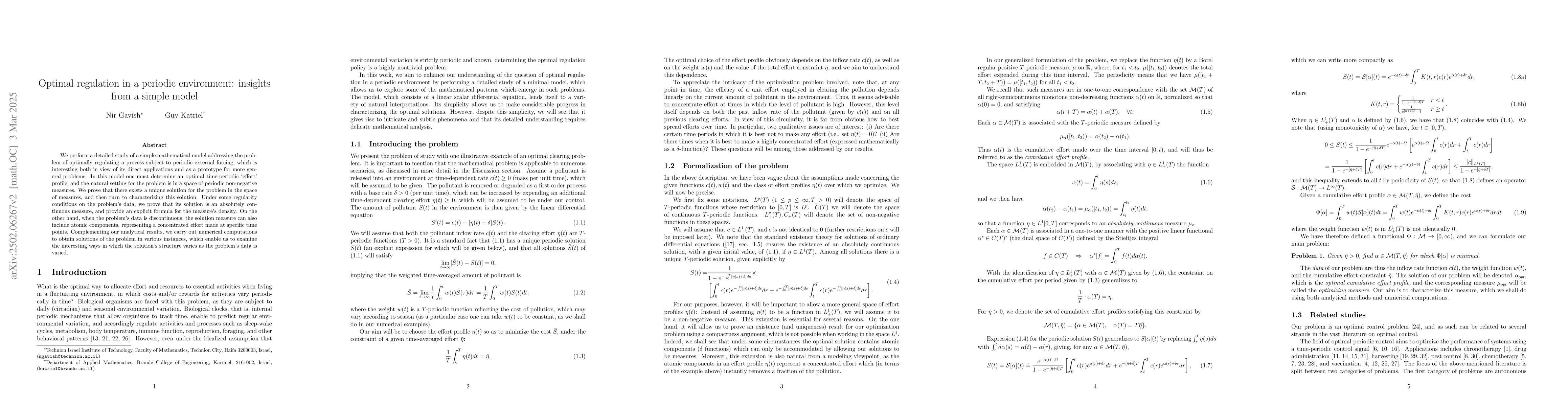 Thumbnail for Optimal regulation in a periodic environment: insights from a simple
  model