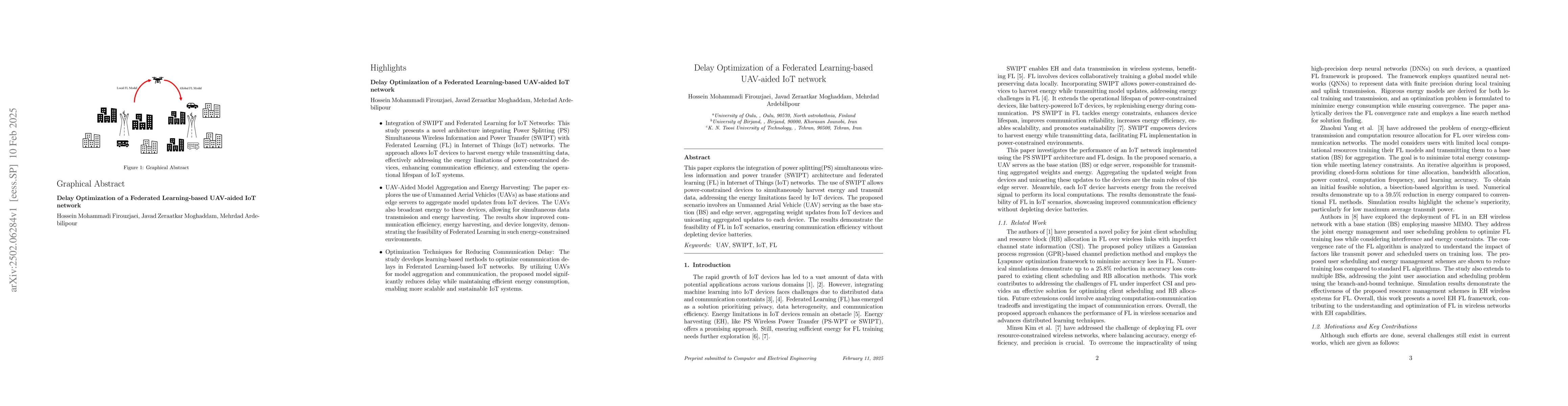 Thumbnail for Delay Optimization of a Federated Learning-based UAV-aided IoT network