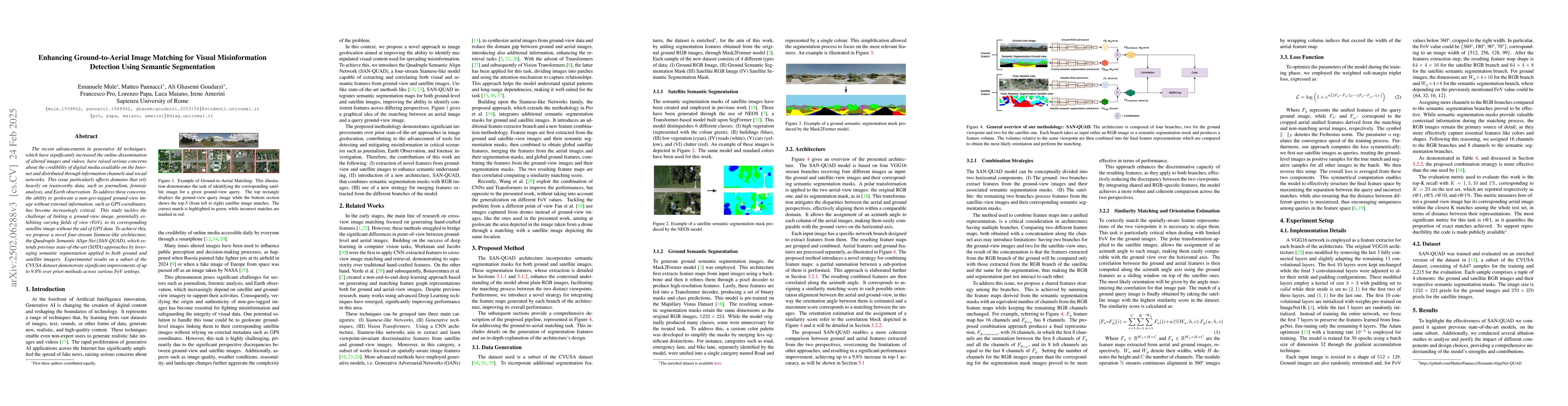 Thumbnail for Enhancing Ground-to-Aerial Image Matching for Visual Misinformation
  Detection Using Semantic Segmentation