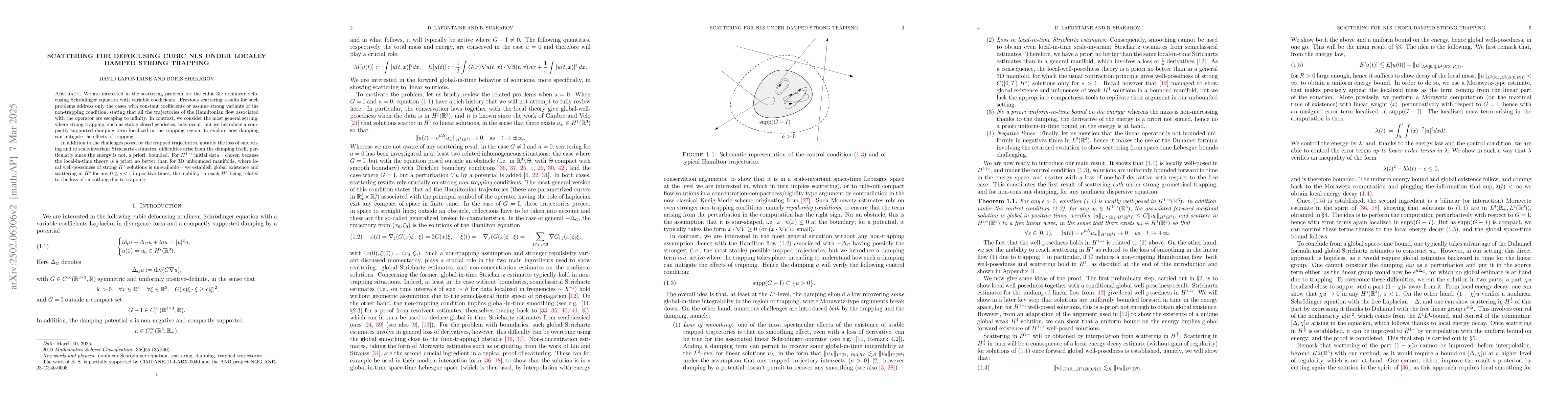 Thumbnail for Scattering for defocusing cubic NLS under locally damped strong trapping