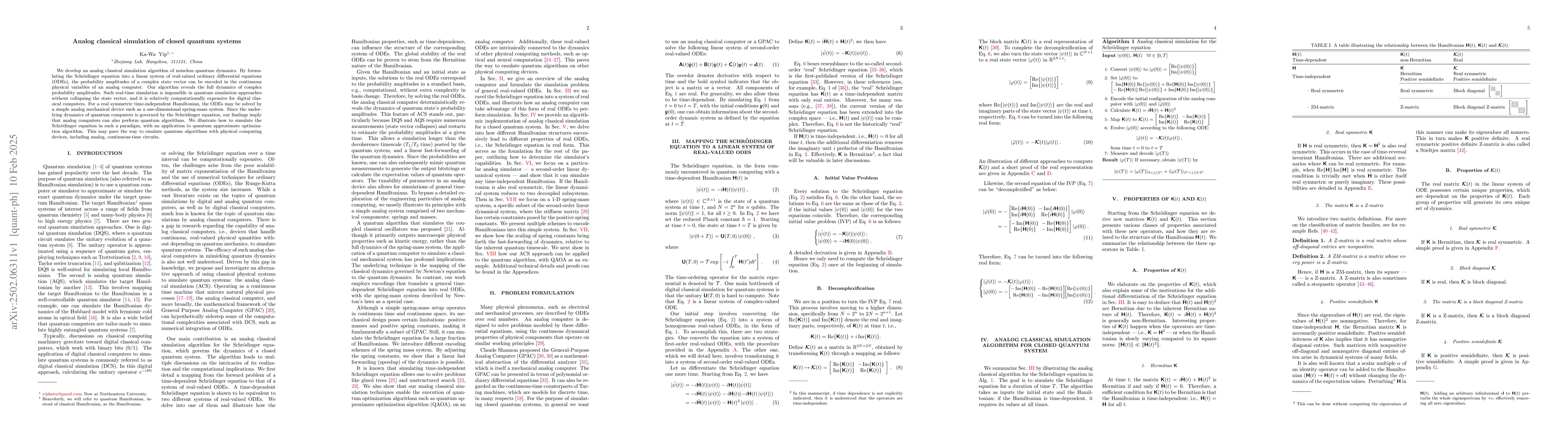 Thumbnail for Analog classical simulation of closed quantum systems