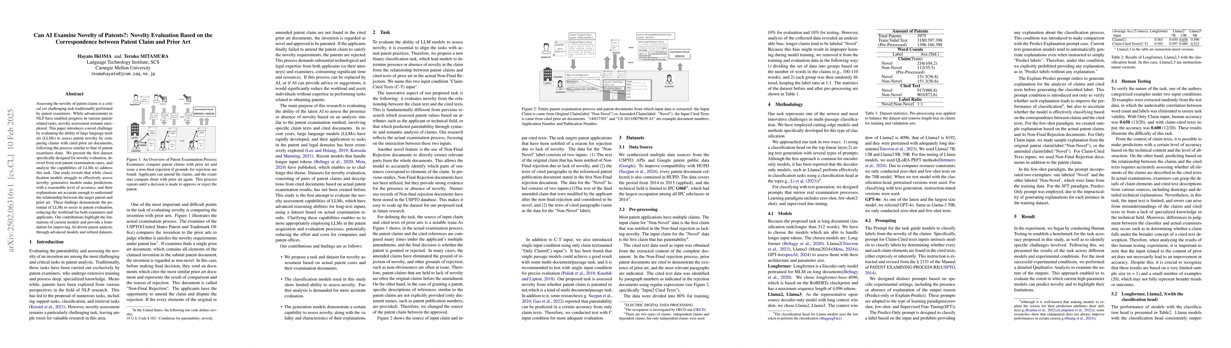 Thumbnail for Can AI Examine Novelty of Patents?: Novelty Evaluation Based on the
  Correspondence between Patent Claim and Prior Art