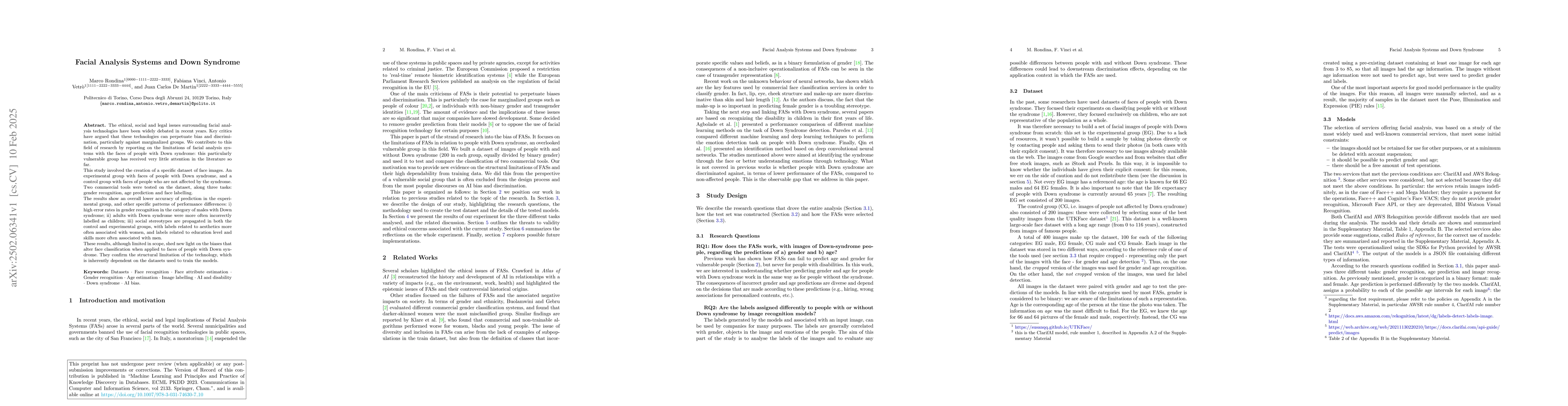 Thumbnail for Facial Analysis Systems and Down Syndrome