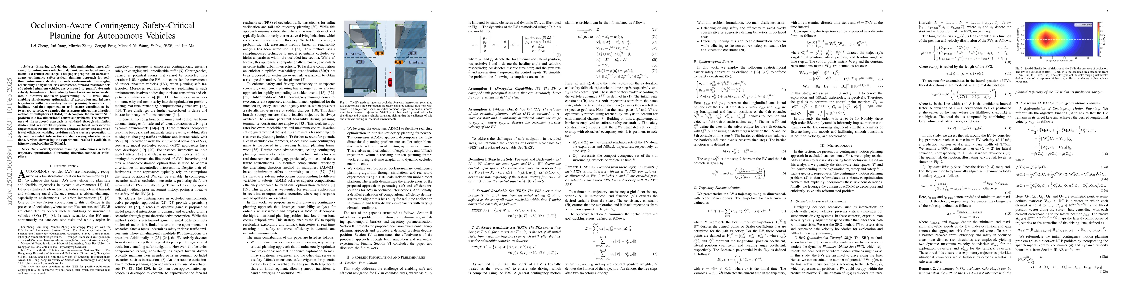 Thumbnail for Occlusion-Aware Contingency Safety-Critical Planning for Autonomous
  Vehicles