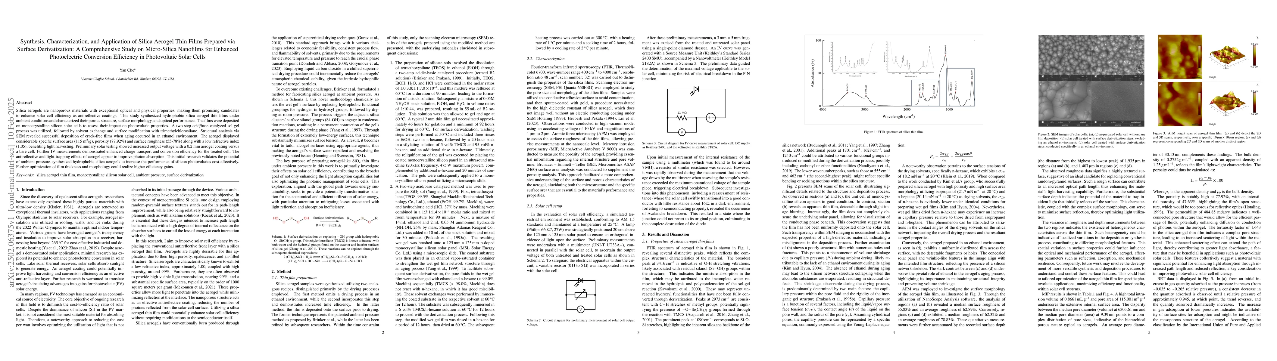 Thumbnail for Silica Aerogel Thin Film on Improving Solar Cell Efficiency
