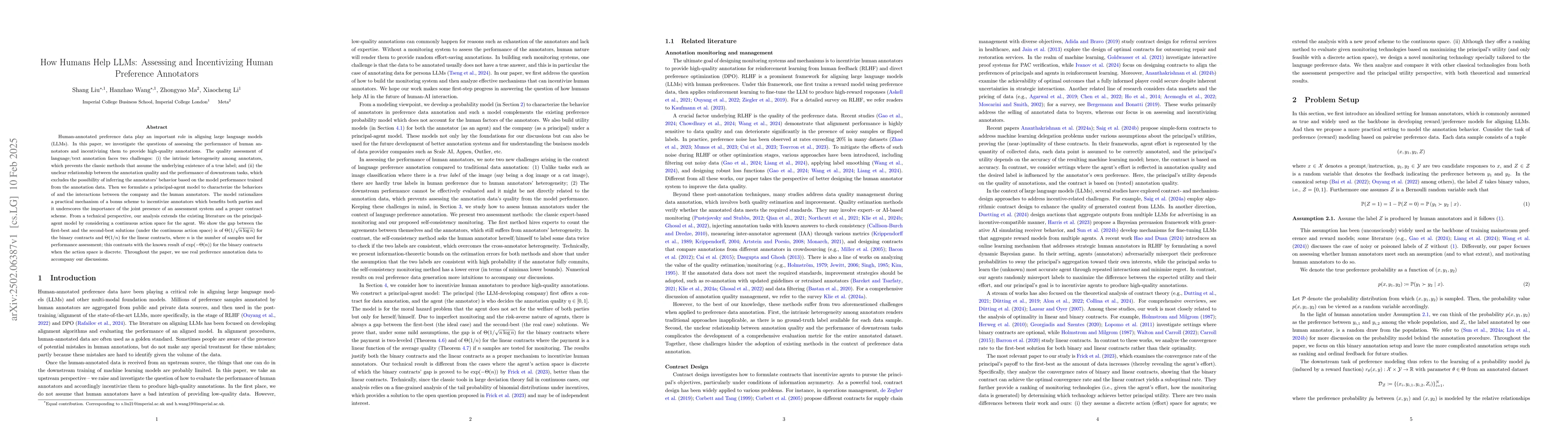Thumbnail for How Humans Help LLMs: Assessing and Incentivizing Human Preference
  Annotators