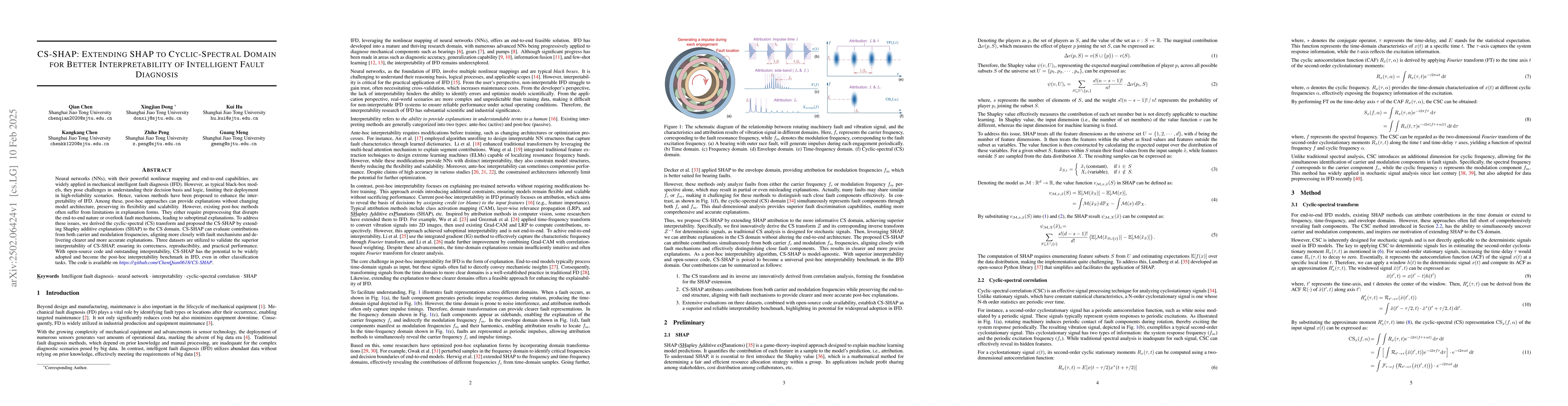 Thumbnail for CS-SHAP: Extending SHAP to Cyclic-Spectral Domain for Better
  Interpretability of Intelligent Fault Diagnosis