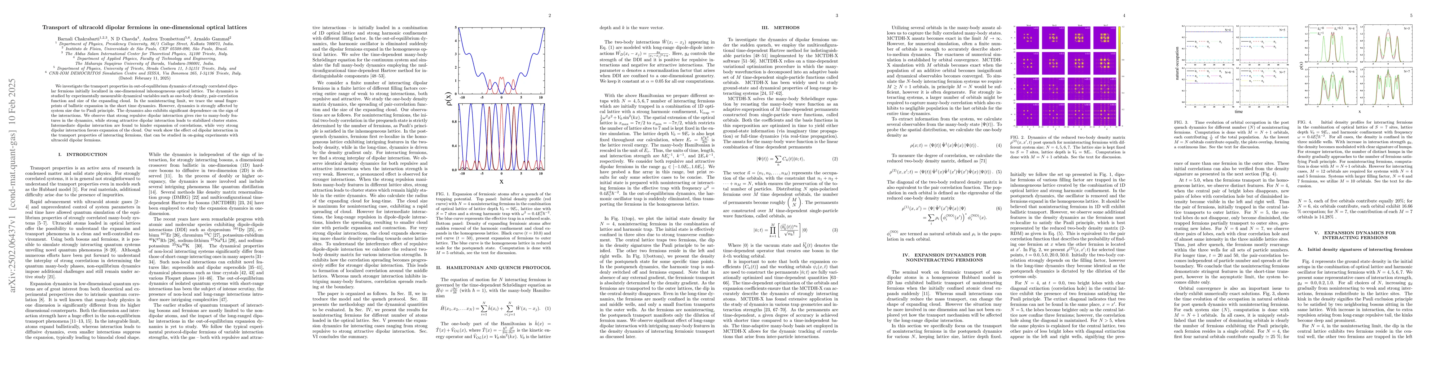 Thumbnail for Transport of ultracold dipolar fermions in one-dimensional optical
  lattices