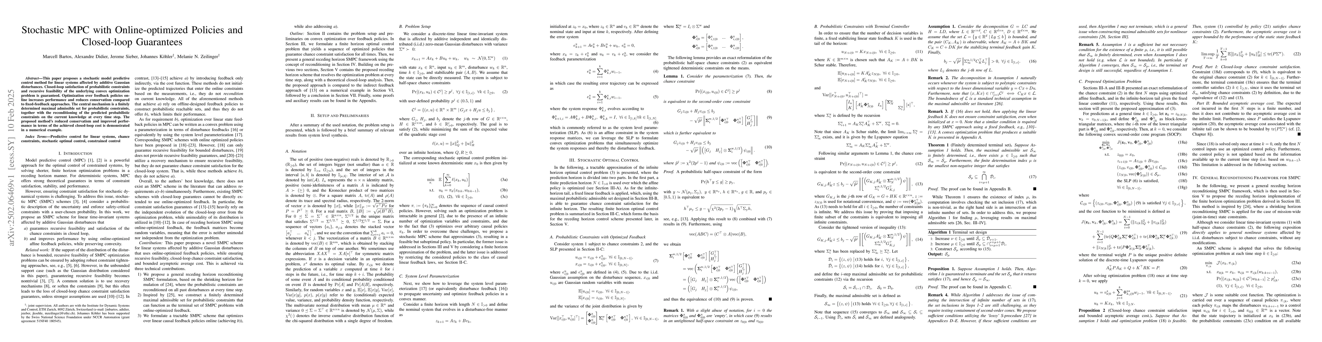 Thumbnail for Stochastic MPC with Online-optimized Policies and Closed-loop Guarantees