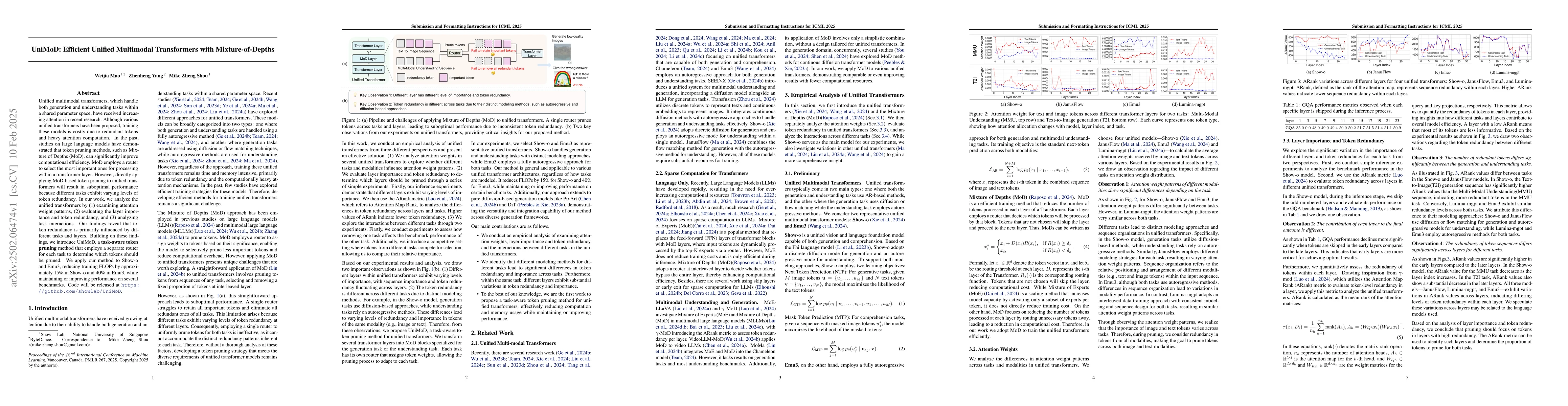 Thumbnail for UniMoD: Efficient Unified Multimodal Transformers with Mixture-of-Depths