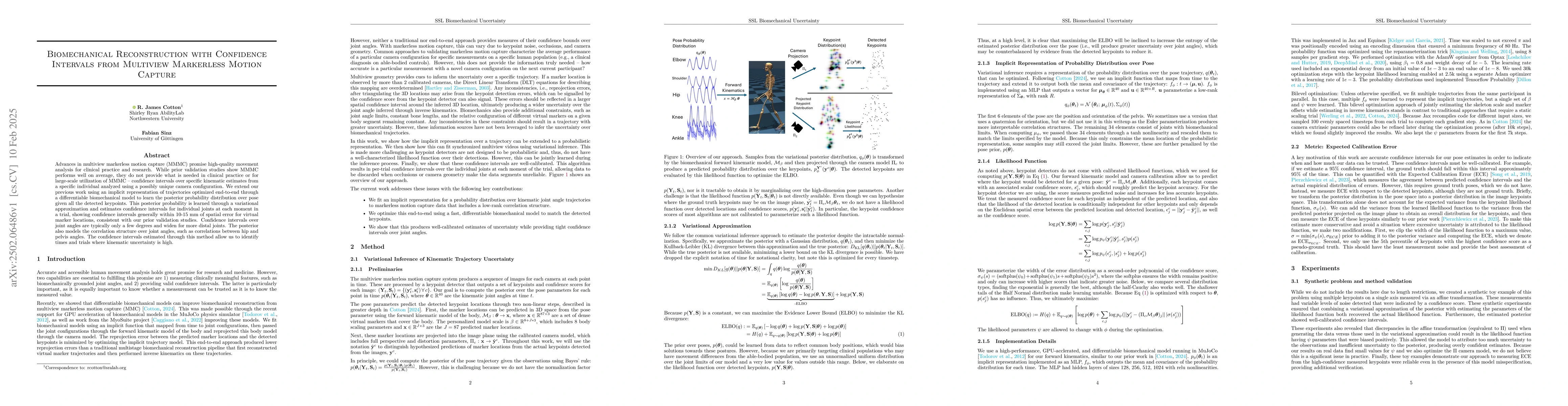 Thumbnail for Biomechanical Reconstruction with Confidence Intervals from Multiview
  Markerless Motion Capture