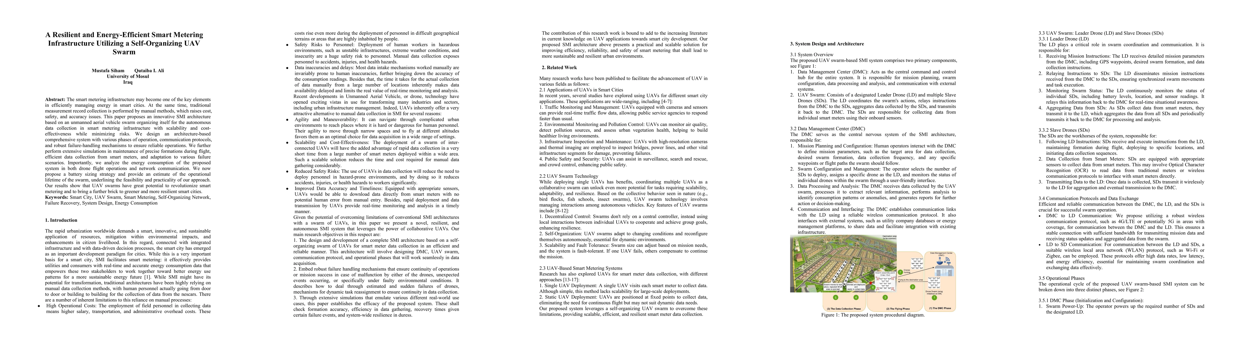 Thumbnail for A Resilient and Energy-Efficient Smart Metering Infrastructure Utilizing
  a Self-Organizing UAV Swarm