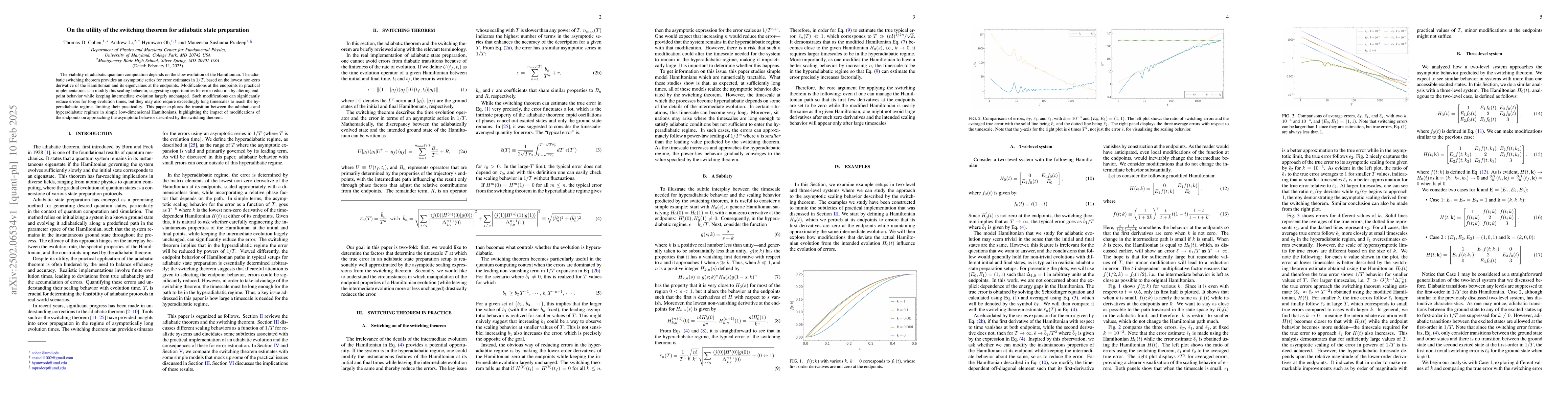 Thumbnail for On the utility of the switching theorem for adiabatic state preparation