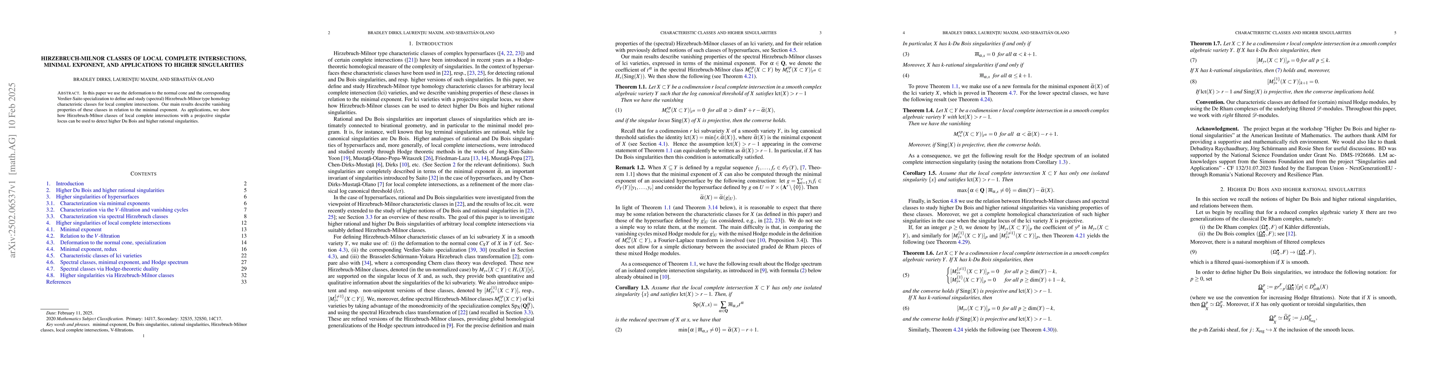Thumbnail for Hirzebruch-Milnor classes of local complete intersections, minimal
  exponent, and applications to higher singularities