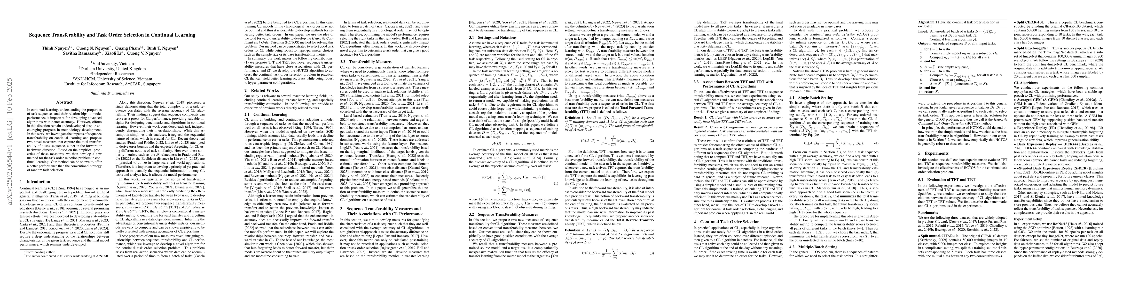 Thumbnail for Sequence Transferability and Task Order Selection in Continual Learning