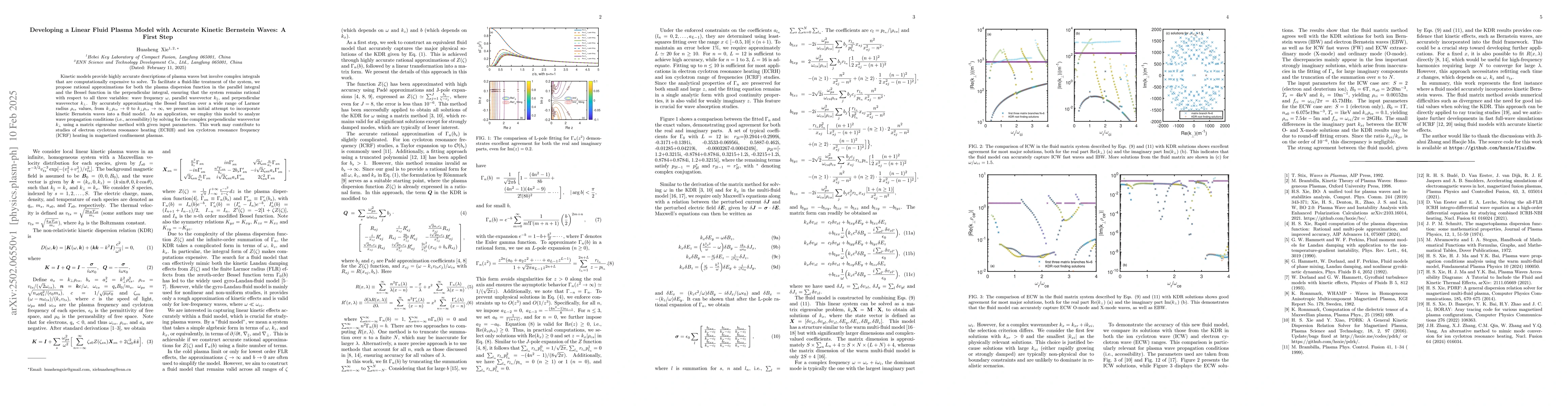 Thumbnail for Developing a Linear Fluid Plasma Model with Accurate Kinetic Bernstein
  Waves: A First Step