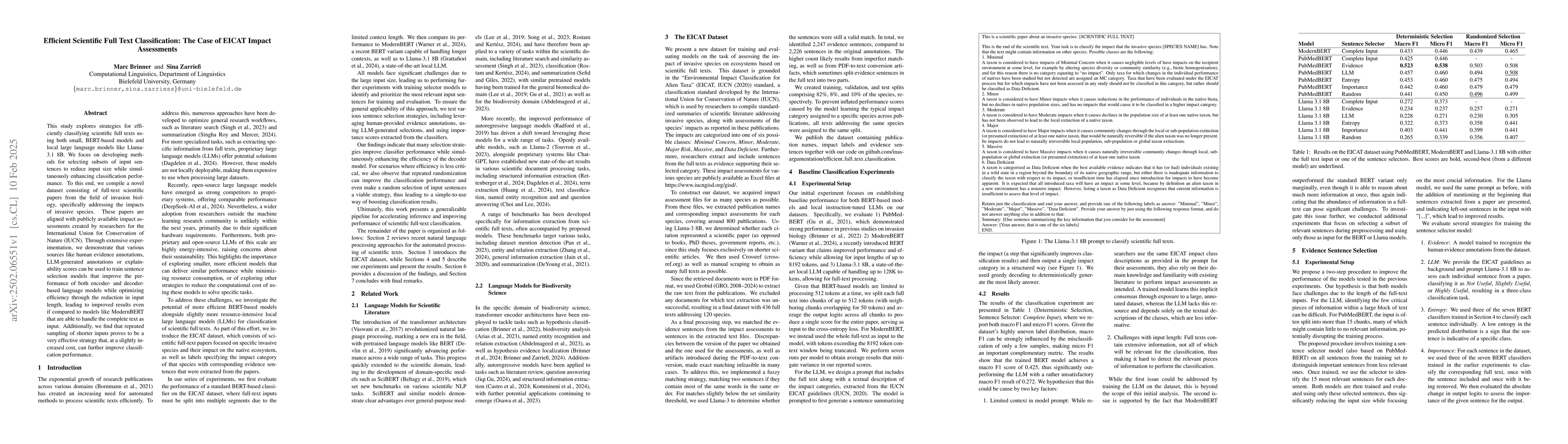 Thumbnail for Efficient Scientific Full Text Classification: The Case of EICAT Impact
  Assessments