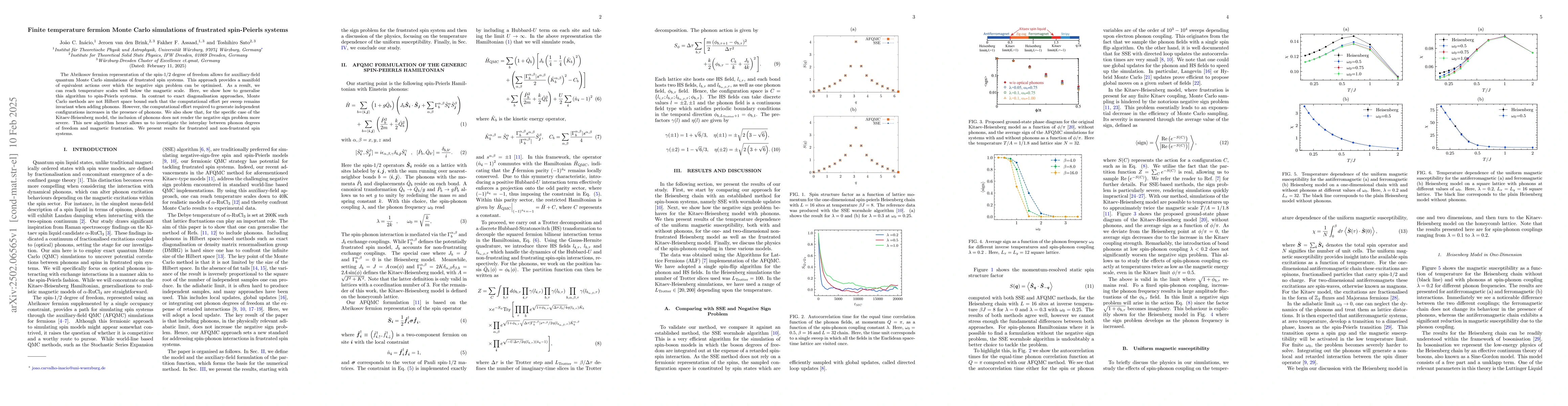 Thumbnail for Finite temperature fermion Monte Carlo simulations of frustrated
  spin-Peierls systems