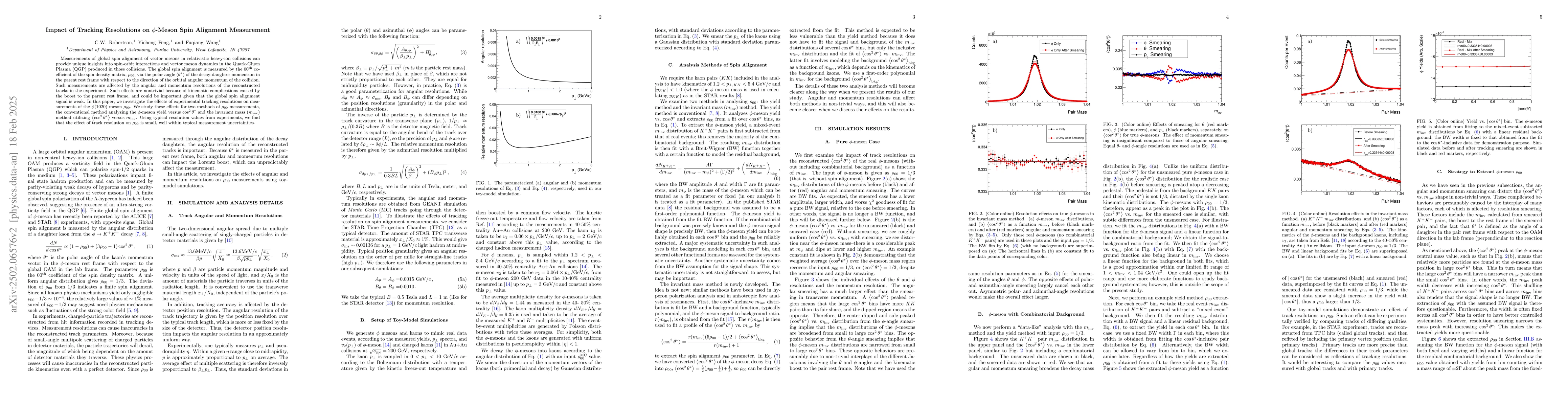 Thumbnail for Impact of Tracking Resolutions on $φ$-Meson Spin Alignment
  Measurement