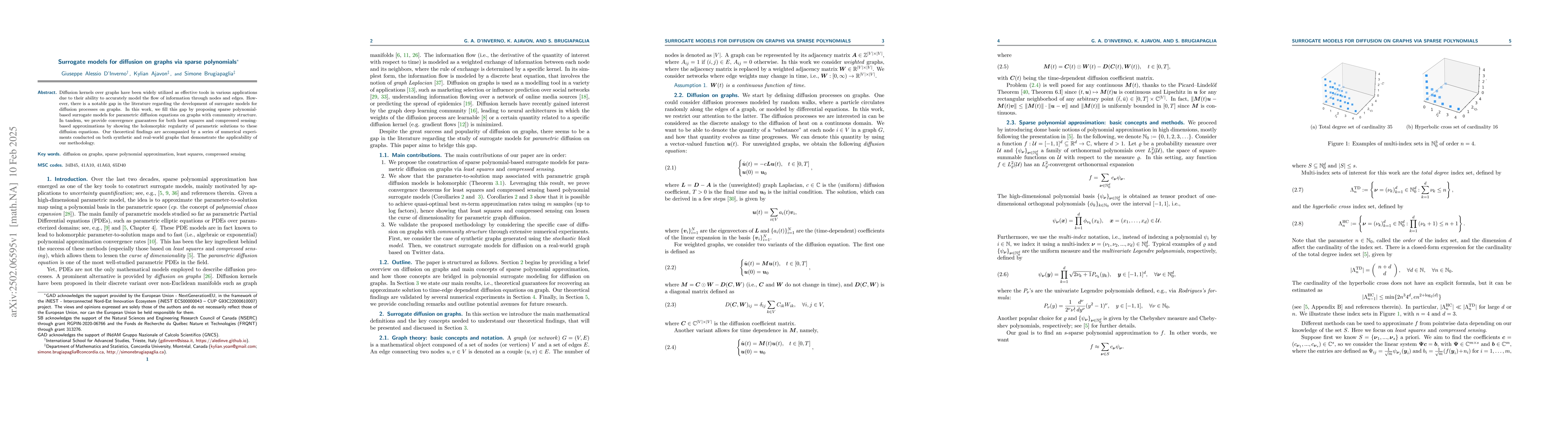 Thumbnail for Surrogate models for diffusion on graphs via sparse polynomials