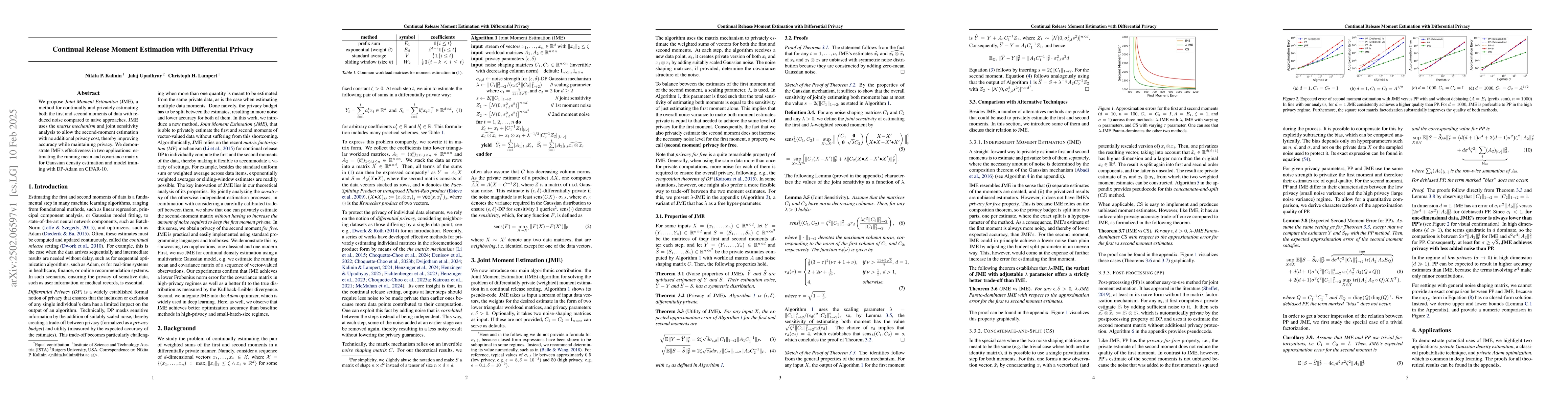 Thumbnail for Continual Release Moment Estimation with Differential Privacy