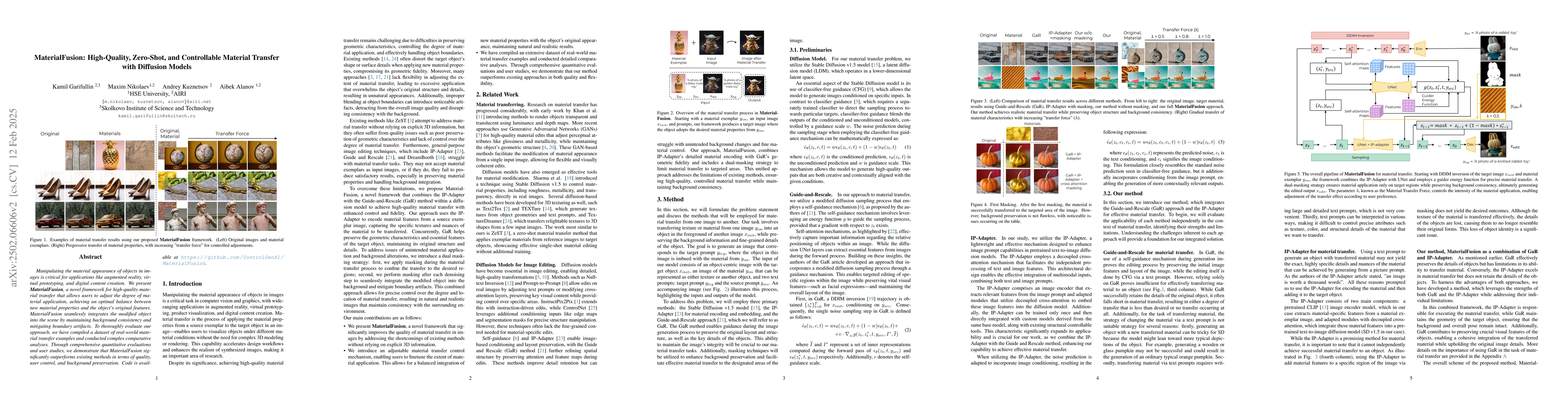 Thumbnail for MaterialFusion: High-Quality, Zero-Shot, and Controllable Material
  Transfer with Diffusion Models