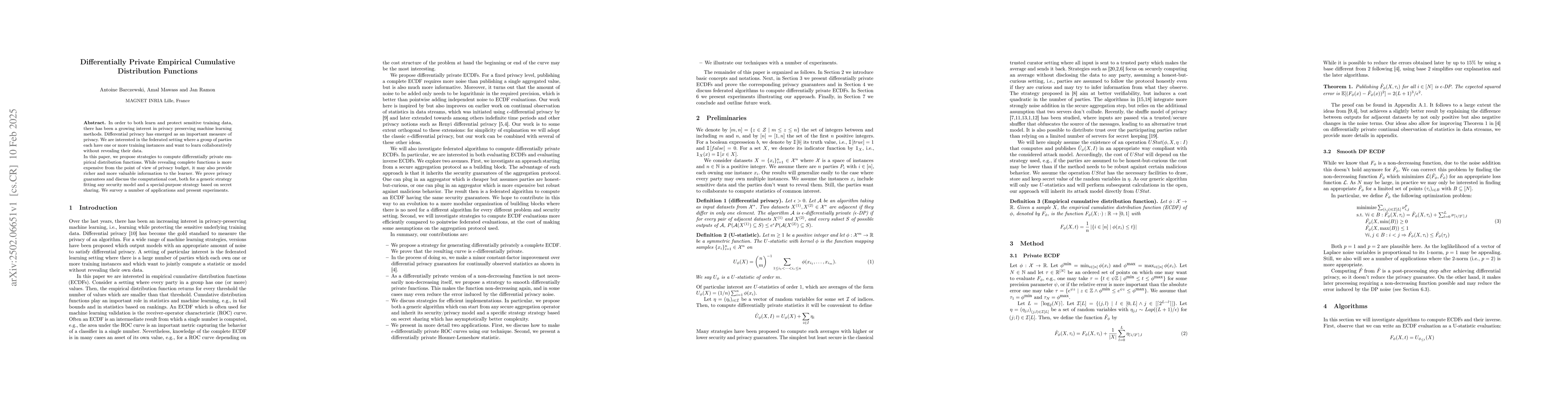 Thumbnail for Differentially Private Empirical Cumulative Distribution Functions