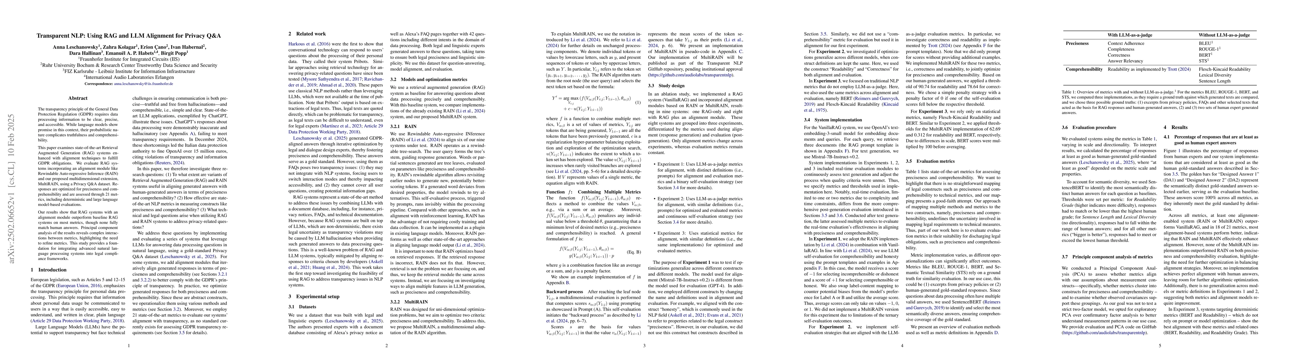 Thumbnail for Transparent NLP: Using RAG and LLM Alignment for Privacy Q&A