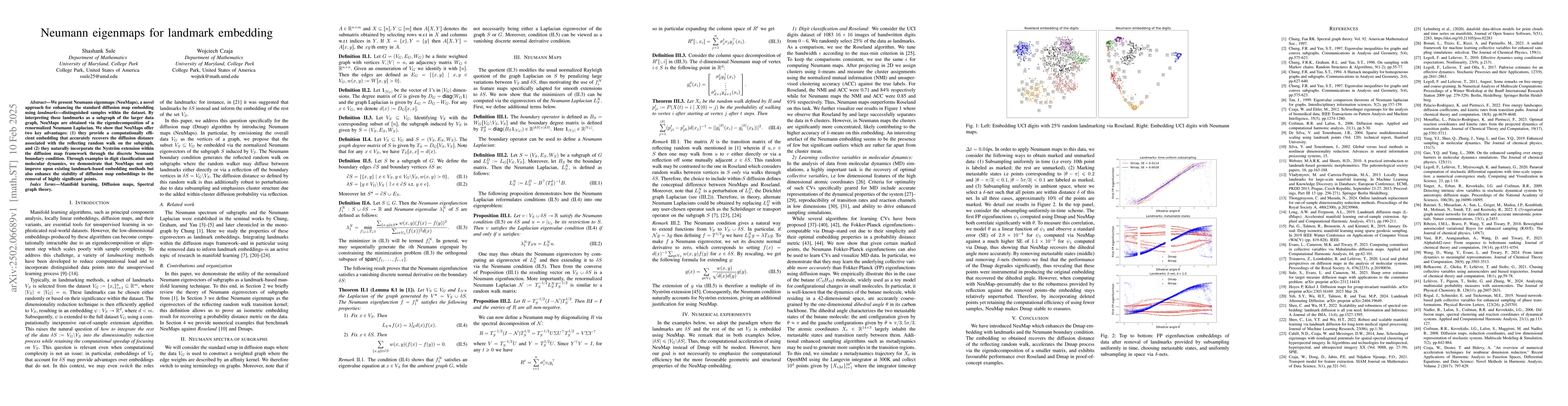 Thumbnail for Neumann eigenmaps for landmark embedding