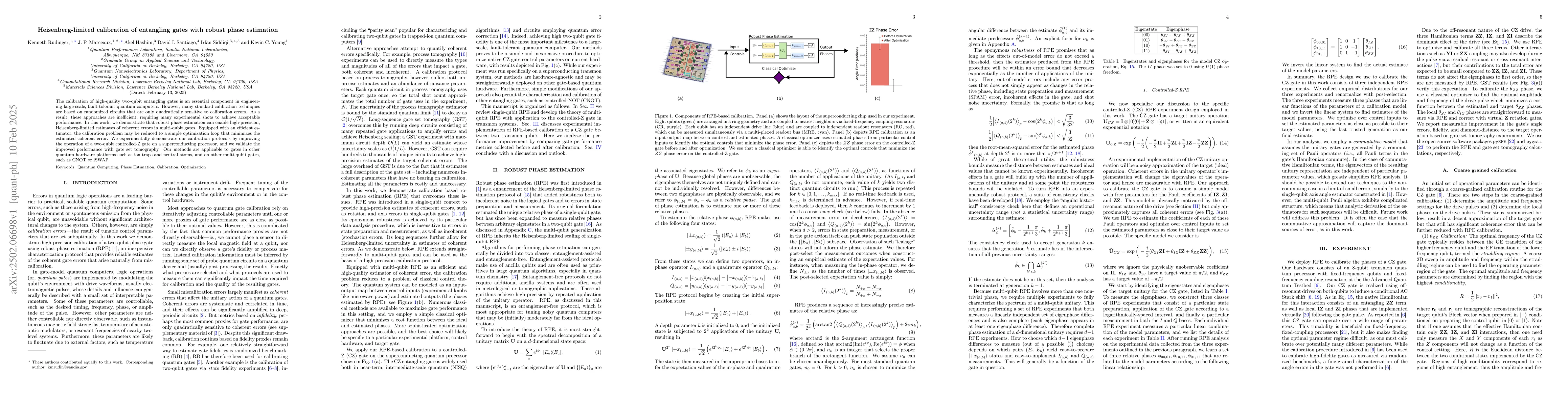 Thumbnail for Heisenberg-limited calibration of entangling gates with robust phase
  estimation